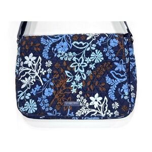 Vera Bradley Blue Java Floral Computer Laptop Shoulder Bag Messenger Bag Retired